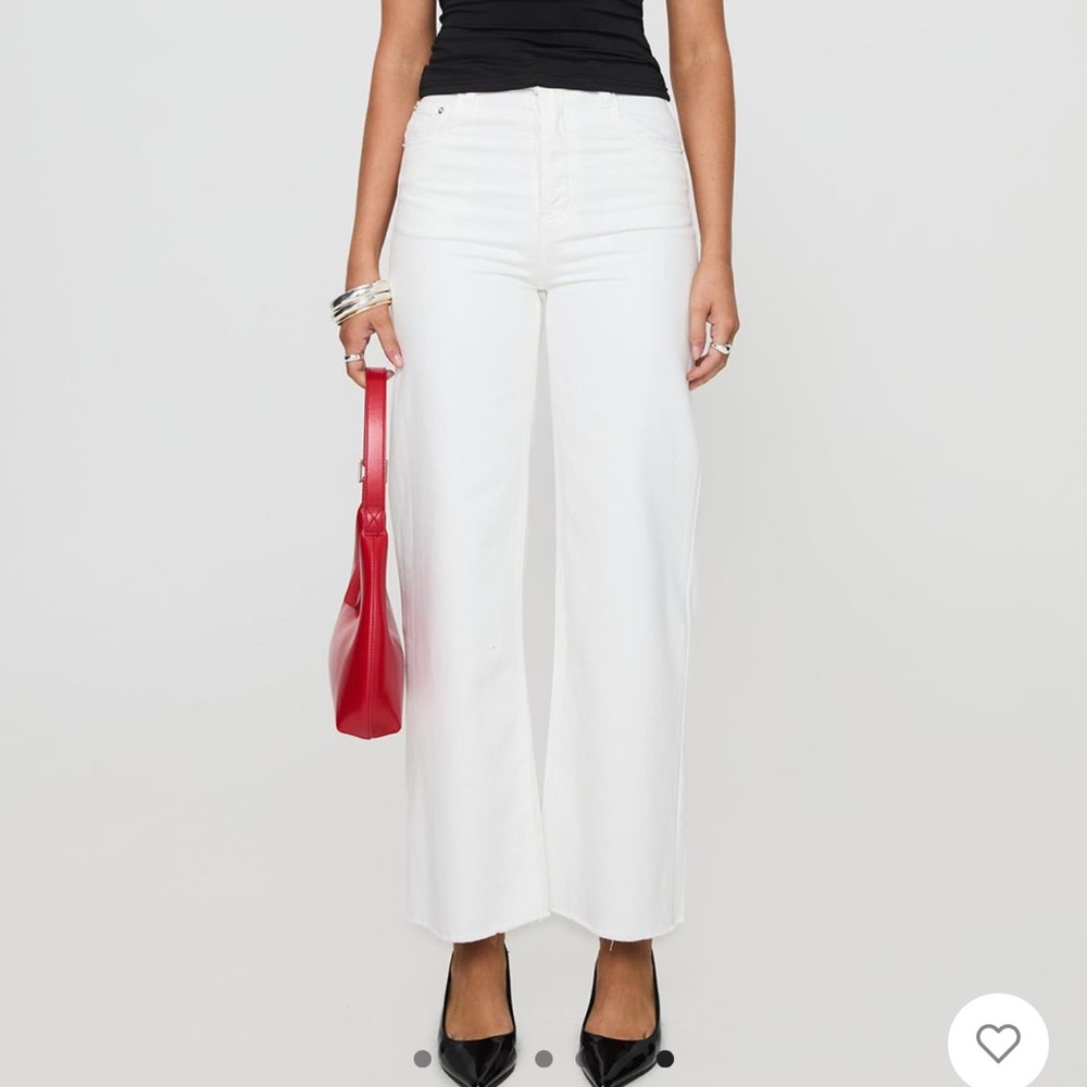 Princess Polly fawcett straight leg jeans in white